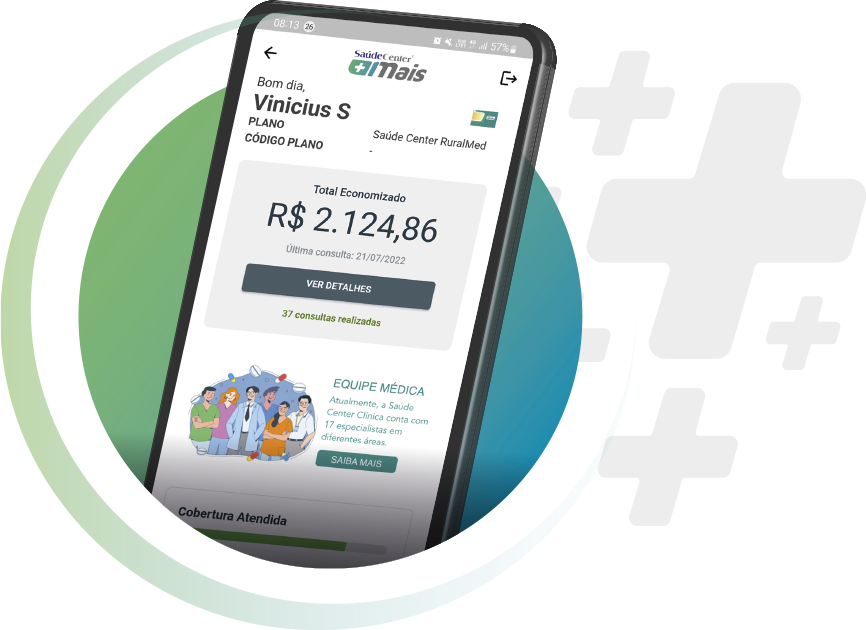 Prévia do app Saude Center Mais